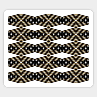 Abstract geometric pattern - bronze, black and white. Sticker